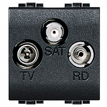 Розетка TV-FM-SAT LIVING LIGHT, оконечная, антрацит L4210D Bticino