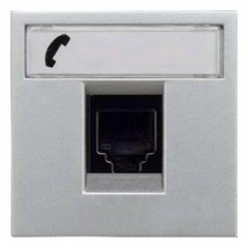 Розетка телефонная 1xRJ12 ZENIT, серебристый N2217.6 PL ABB