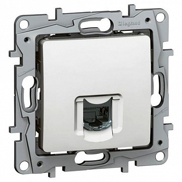 Розетка телефонная 1xRJ11 ETIKA, белый 672240 Legrand