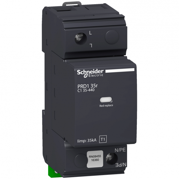 PRD1 35r ОПН 1-ПОЛЮСНЫЙ КЛАСС 1 СО СМЕННЫМИ КАРТРИДЖАМИ 16649 Schneider Electric