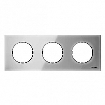 Рамка 3 поста SKY MOON, белое стекло 2CLA867300A3001 ABB