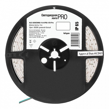 СД Лента светодиодная 71 710 NLS-5050CW60-14.4-IP65-12V-Pro R5 71710 Navigator