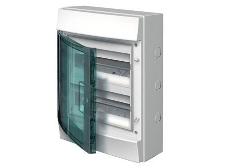 Бокс навесного монтажа Mistral65 прозрачная дверь IP65: 2 ряда, 24 модуля, 435 х 320 х 155 (ВхШхГ) 1SLM006502A1204 ABB