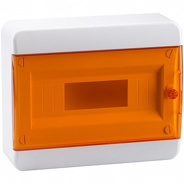 Распределительный шкаф OptiBox P, 12 мод., IP41, навесной, пластик, прозрачная оранжевая дверь 117922 КЭАЗ