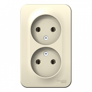 Розетка двухместная BLANCA, открытый монтаж, молочный BLNRA000202 Schneider Electric