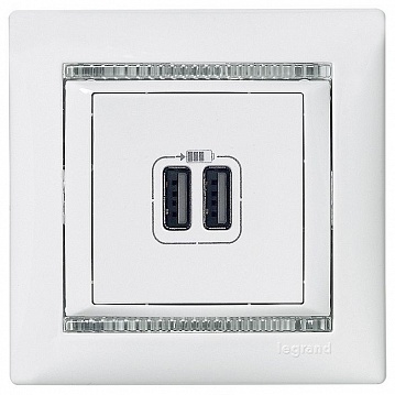 Розетка 2xUSB VALENA CLASSIC, белый 770470 Legrand