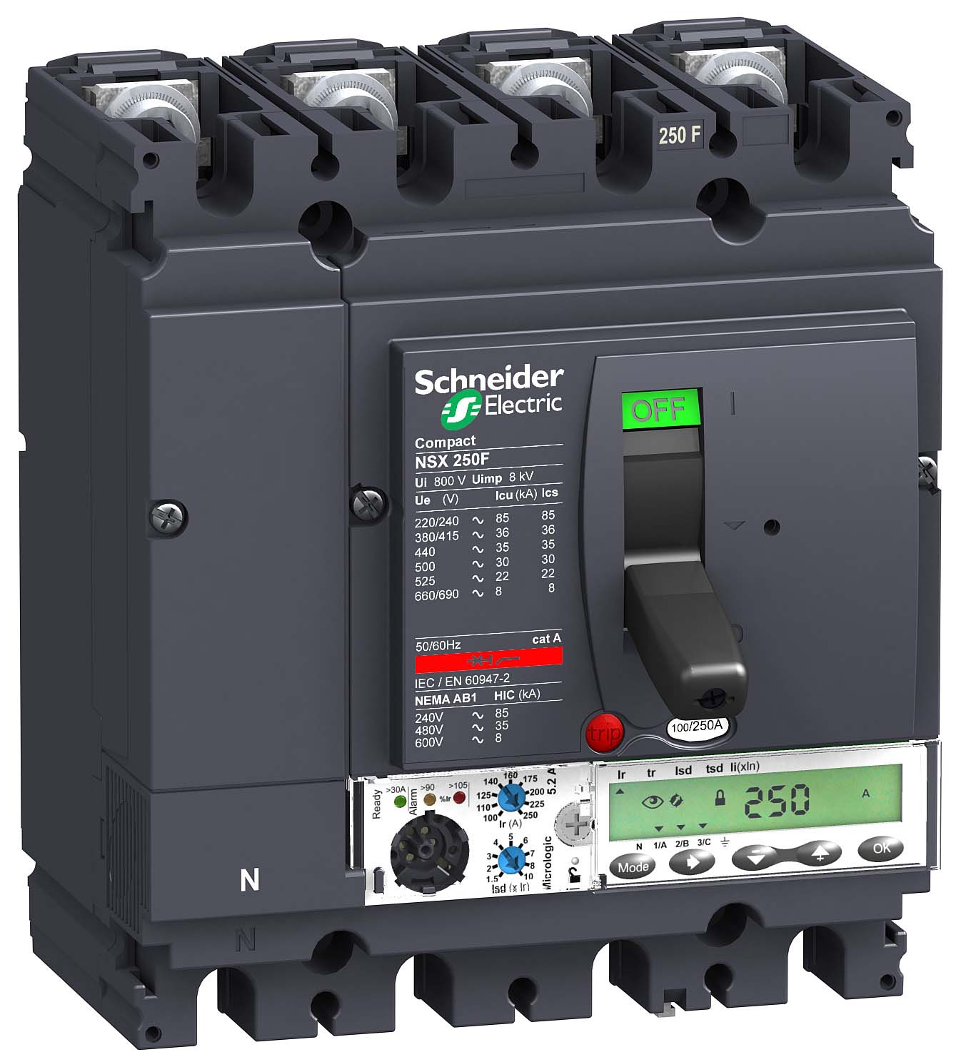 Автоматический выключатель 4П4Т MICR. 5.2A 160A NSX250B LV431156 Schneider Electric