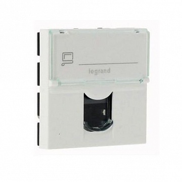 Розетка компьютерная 1xRJ45 Cat.5 MOSAIC, белый 076554 Legrand