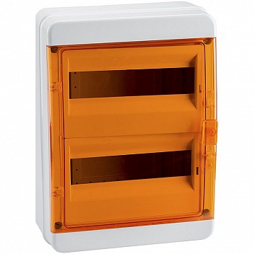 Распределительный шкаф OptiBox P, 24 мод., IP65, навесной, пластик, прозрачная оранжевая дверь 117972 КЭАЗ
