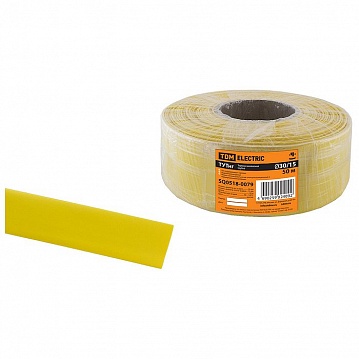 Термоусаживаемая трубка ТУТнг 30/15 желтая (50 м/ролл) SQ0518-0079 TDM