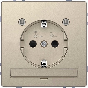 Розетка MERTEN D-LIFE, скрытый монтаж, с заземлением, песочный MTN2304-6033 Schneider Electric