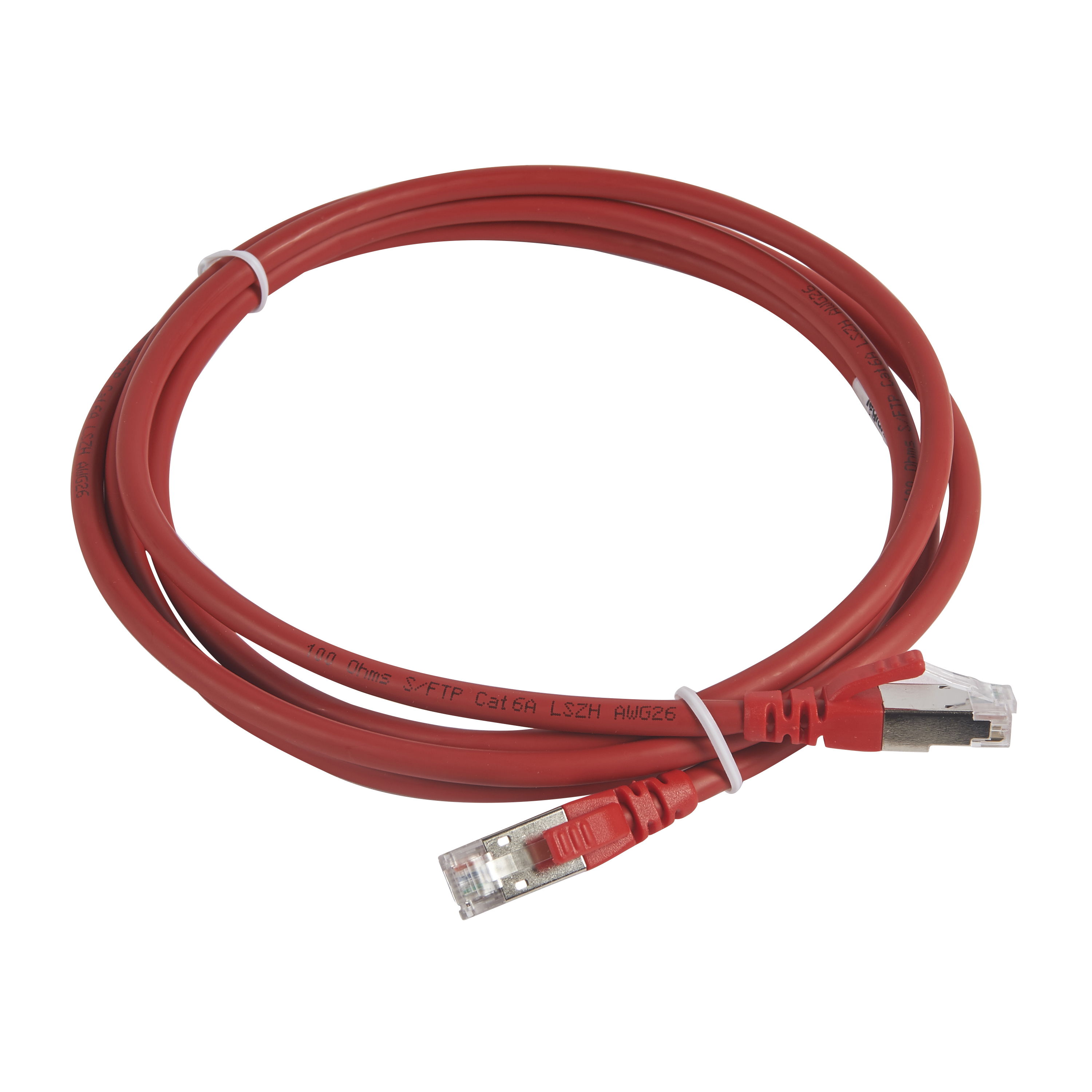 Шнур коммутационный RJ 45 - категория 6a - S/FTP - LSZH - экранированный - 2 м - красный 051871 Legrand