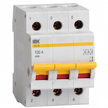 Выключатель нагрузки (мини-рубильник) ВН-32 3Р 100А MNV10-3-100 IEK