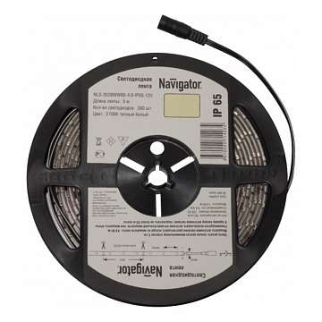 СД Лента светодиодная 71 407 NLS-3528Y60-4.8-IP65-12V R5 71407 Navigator