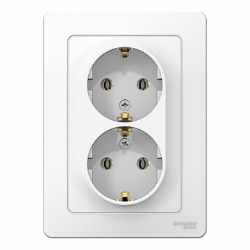 Розетка двухместная BLANCA, скрытый монтаж, с заземлением, белый BLNRS001021 Schneider Electric