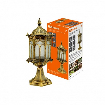 Светильник садово-парковый Ампир 60 Вт, стойка шагрень/бронза Е27 SQ0330-0088 TDM