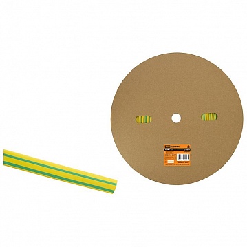 Термоусаживаемая трубка ТУТнг 10/5 желто-зеленая (100 м/ролл) SQ0518-0017 TDM