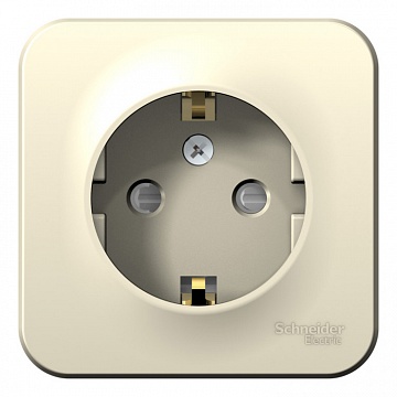 Розетка BLANCA, открытый монтаж, с заземлением, со шторками, молочный BLNRA011112 Schneider Electric