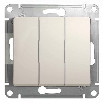 Выключатель 3-клавишный GLOSSA, скрытый монтаж, молочный GSL000931 Schneider Electric