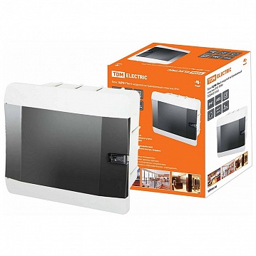 Распределительный шкаф ЩРв 6 мод., IP41, встраиваемый, пластик, черная дверь, с клеммами SQ0902-0102 TDM