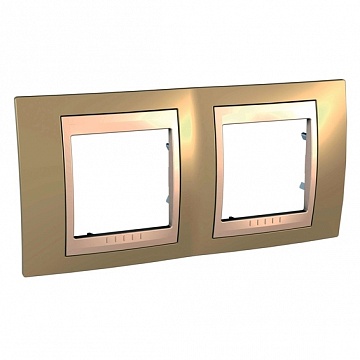 Рамка 2 поста UNICA ХАМЕЛЕОН, горизонтальная, песочный MGU6.004.567 Schneider Electric