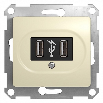 Розетка 2xUSB GLOSSA, баклажановый GSL001132 Schneider Electric