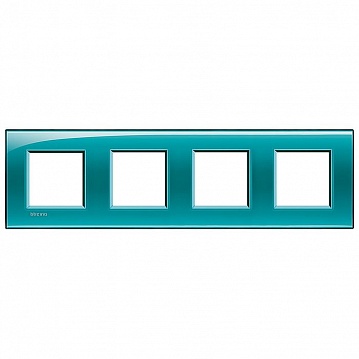 Рамка 4 поста LIVING LIGHT, цвет морской волны LNA4802M4VD Bticino