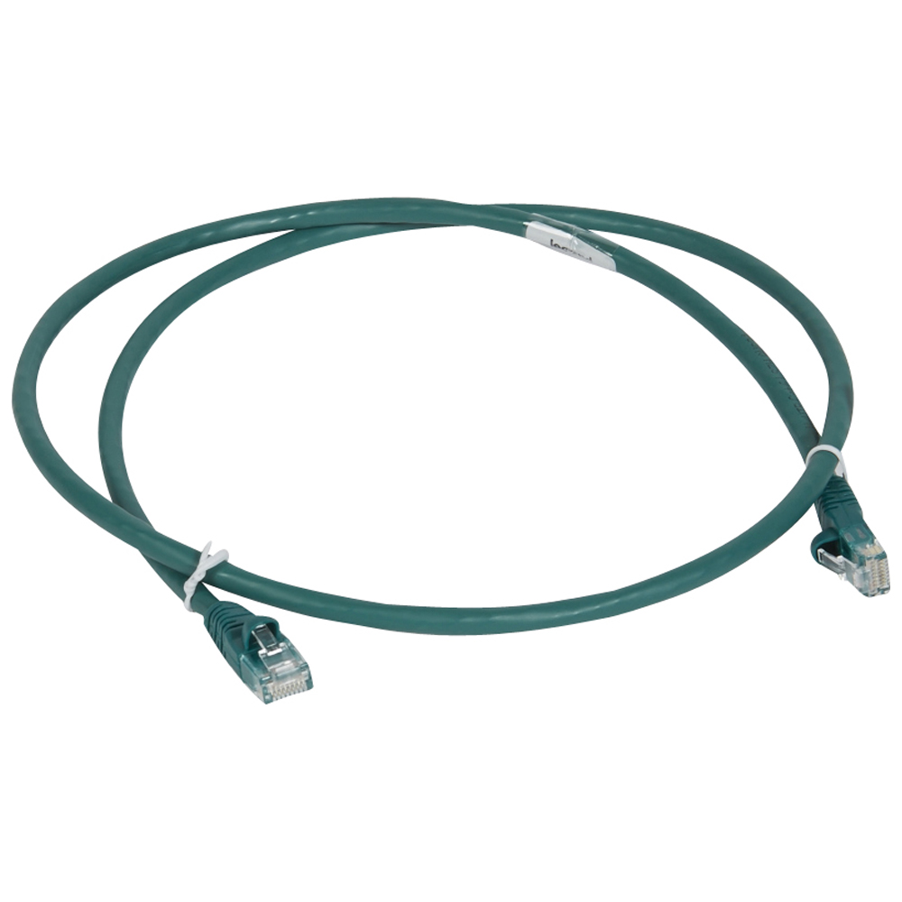 Шнур коммутационный RJ 45 - категория 6 - U/UTP - LSZH - неэкранированный - 1 м - зеленый 051858 Legrand
