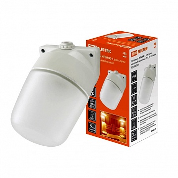 Светильник НПБ400-1 для сауны настенный, наклонный, IP54, 60 Вт белый SQ0303-0049 TDM