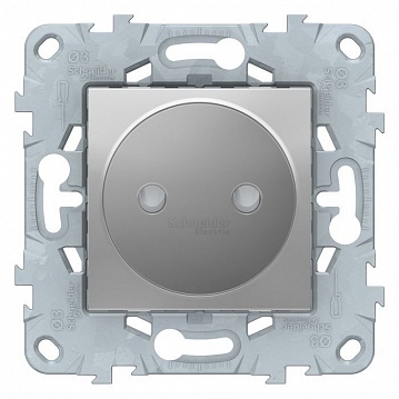 Розетка UNICA NEW, скрытый монтаж, со шторками, алюминий NU503330 Schneider Electric