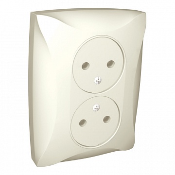 Розетка двухместная DUET, скрытый монтаж, бежевый WDE000220 Schneider Electric