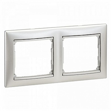 Рамка 2 поста VALENA DIY, горизонтальная, алюминий 694331 Legrand