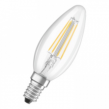 светодиодная филаментная лампа LED STAR ClassicB 4W (замена 40Вт),теплый белый свет, прозрачная колба 4058075068353 OSRAM