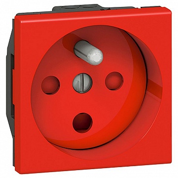 Розетка MOSAIC, скрытый монтаж, с заземлением, красный 077114 Legrand