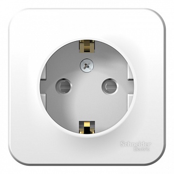 Розетка BLANCA, открытый монтаж, с заземлением, со шторками, белый BLNRA011101 Schneider Electric