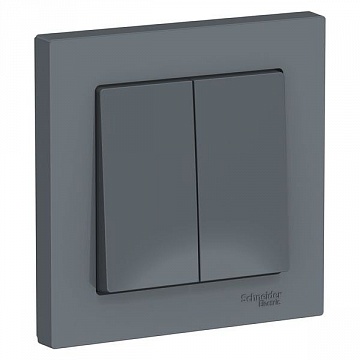 Выключатель 2-клавишный ATLASDESIGN, скрытый монтаж, грифель ATN000752 Schneider Electric