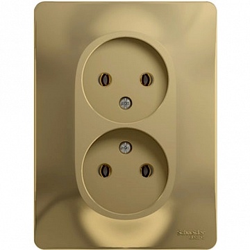 Розетка двухместная GLOSSA, скрытый монтаж, титан GSL000420 Schneider Electric