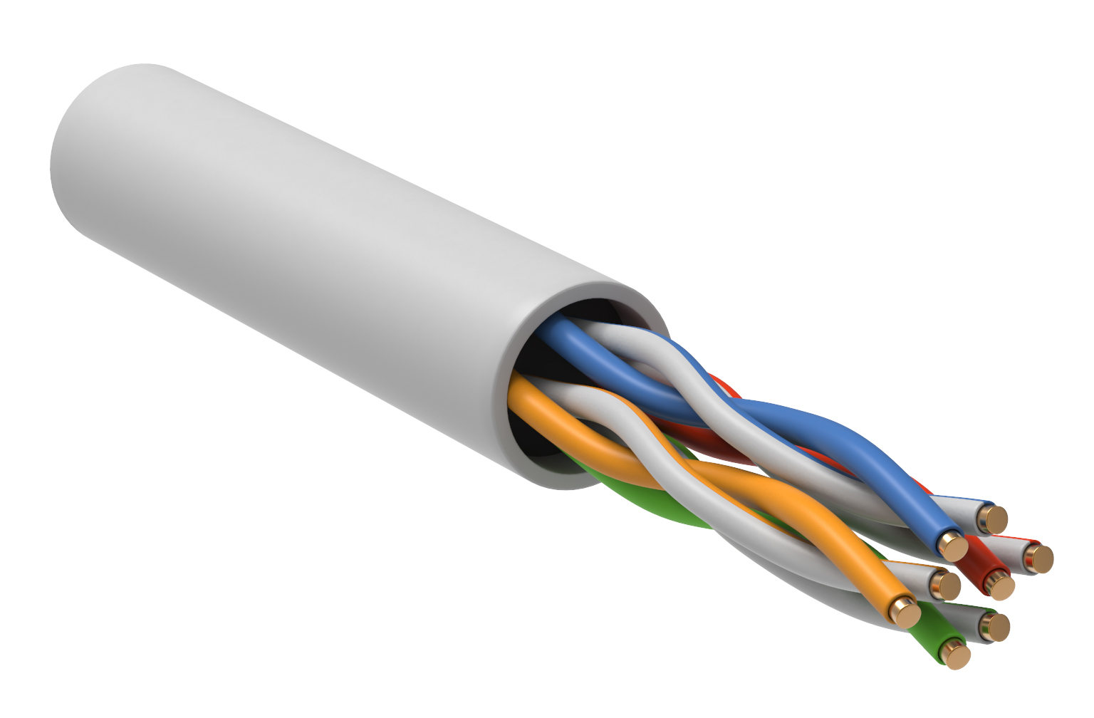 Кабель витая пара U/UTP кат.5E 24AWG 4 пары LSZH INDOOR 1м белый (100м) GENERICA BC1-C5E04-128-100-G IEK