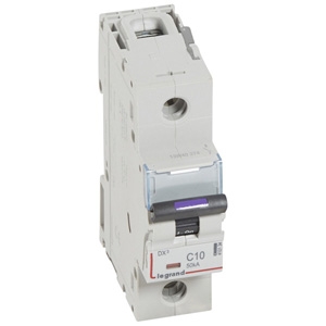 Выключатель автоматический однополюсный DX3 10А C 50кА (1,5 мод) 410134 Legrand