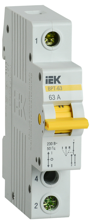 Выключатель-разъединитель трехпозиционный ВРТ-63 1P 63А MPR10-1-063 IEK