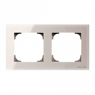 Рамка 2 поста SKY, белое стекло 2CLA857200A3001 ABB