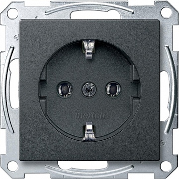 Розетка MERTEN SYSTEM DESIGN, скрытый монтаж, с заземлением, антрацит MTN2301-0414 Schneider Electric