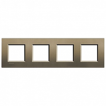 Рамка 4 поста LIVING LIGHT, коричневый шелк LNA4802M4SQ Bticino