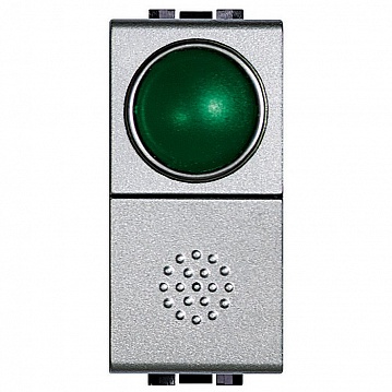 Выключатель 1-клавишный кнопочный LIVING LIGHT, скрытый монтаж, алюминий NT4038V Bticino