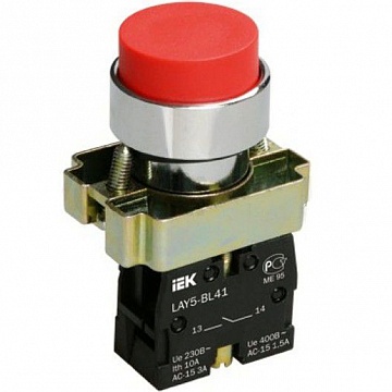 Кнопка LAY5 22 мм² 660/440В, IP40, Красный код. BBT70-BL-K05 IEK