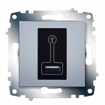 Розетка 1xUSB COSMO, алюминий 619-011000-142 ABB