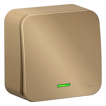 Выключатель 1-клавишный BLANCA, с подсветкой, открытый монтаж, титан BLNVA101114 Schneider Electric