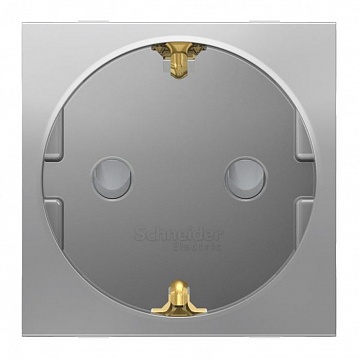 Розетка UNICA NEW MODULAR, скрытый монтаж, с заземлением, со шторками, алюминий NU303730 Schneider Electric