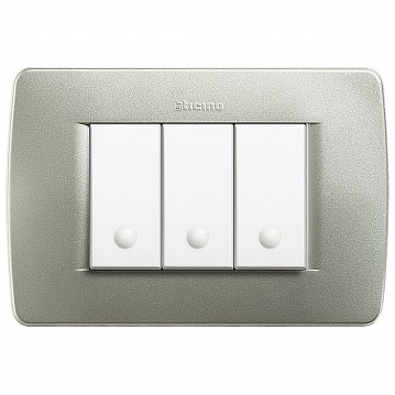 Рамка 3 модуля LIVING LIGHT, зеленый металлик C4803VM Bticino