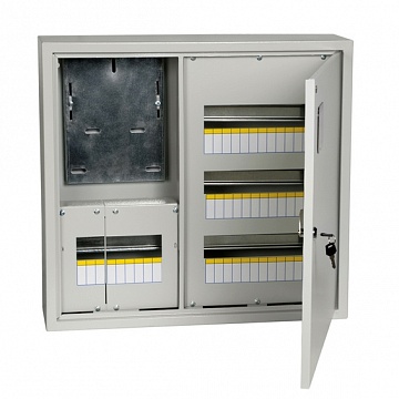 Распределительный шкаф ЩУРн, 42 мод., IP31, навесной, сталь, серая дверь, с клеммами код. MKM32-N-42-31-ZO IEK
